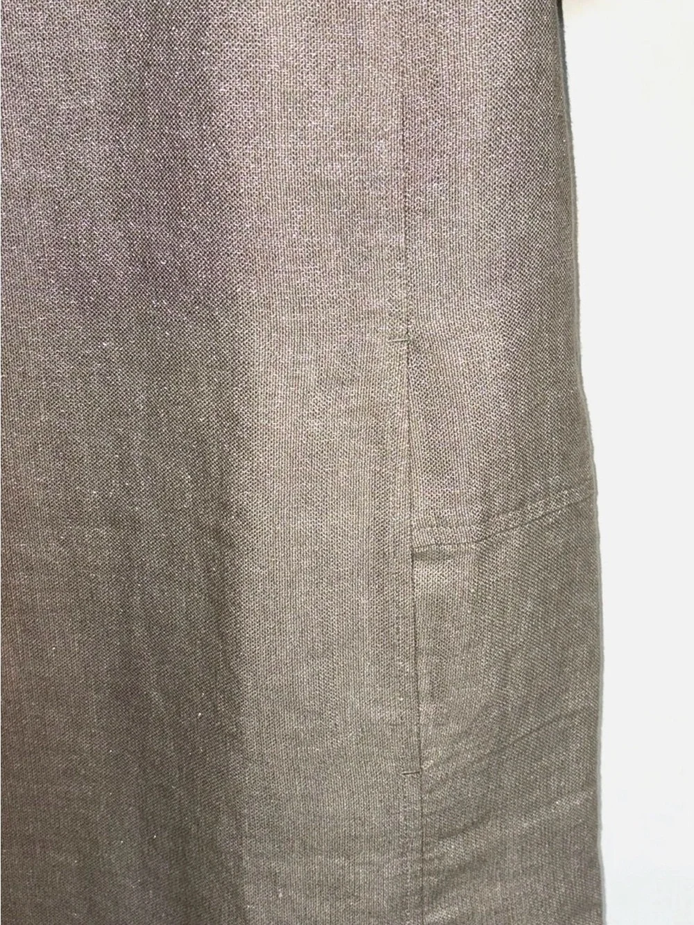 Eileen Fisher M Metallic Shimmer Tunic Dress Champagne Wheat Pockets